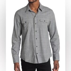 Paige Everett Harbor Grey Nolan Plaid Long Sleeve Flannel Button Down Shirt NWT